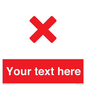 Custom red background, red cross sign